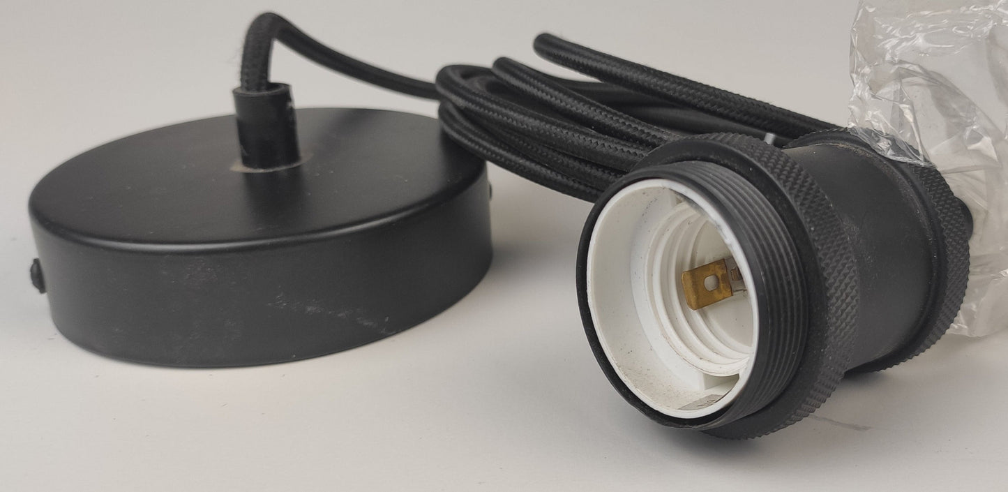 schwarz - Pendelfassung E-27 mit 2m Kabel