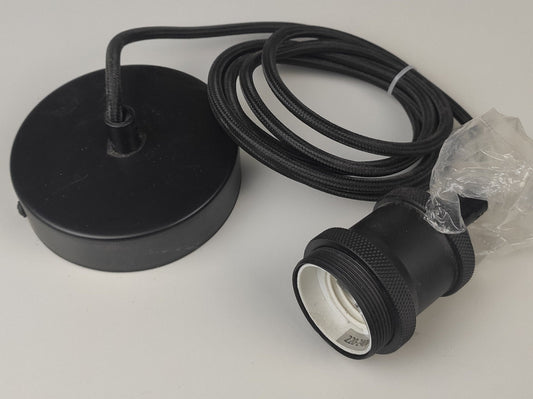 schwarz - Pendelfassung E-27 mit 2m Kabel